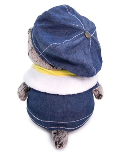 Плюшена играчка Budi Basa - Коте Басик бебе с джинсово елече, 20 cm - 4