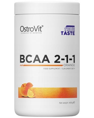 BCAA 2:1:1, портокал, 400 g, OstroVit - 1