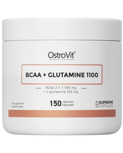 BCAA + Glutamine 1100, 150 капсули, OstroVit - 1