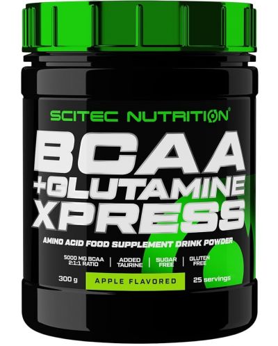 BCAA + Glutamine Xpress, ябълка, 300 g, Scitec Nutrition - 1