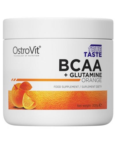 BCAA + Glutamine, портокал, 200 g, OstroVit - 1