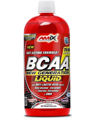 BCAA New Generation Liquid, плодов пунш, 1000 ml, Amix - 1