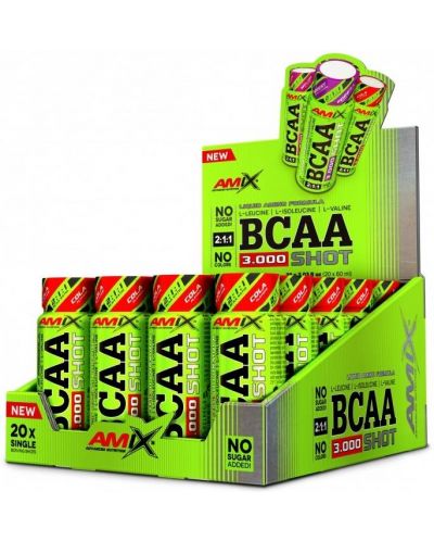 BCAA 3000 Shot Box, кола, 20 шота x 60 ml, Amix - 1