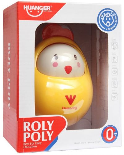 Бебешка играчка Huanger - Roly Poly, пиле - 4