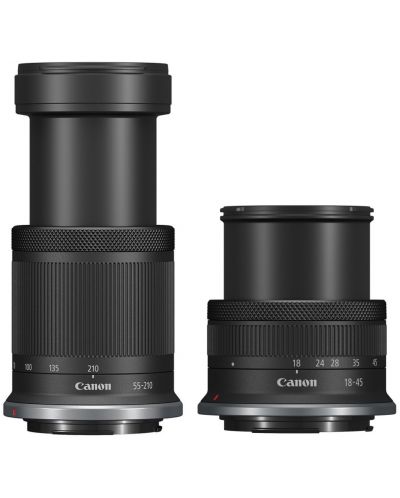 Безогледален фотоапарат Canon - EOS R50 + RF-S 18-45mm, f/4.5-6.3 IS STM + 55-210mm, f/5-7.1 IS STM + Обектив Canon - RF-S, 10-18mm, f/4.5-6.3, IS STM - 7