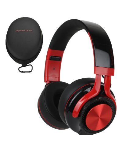 Безжични слушалки PowerLocus - P3, черни/червени - 3