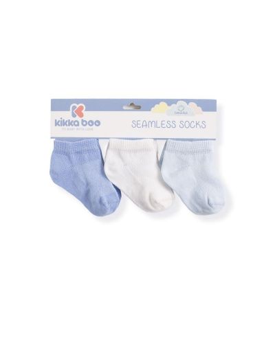 Бебешки къси чорапи KikkaBoo Solid - Памучни, 2-3 години, сини - 1