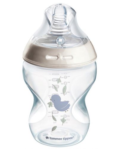 Самостерилизиращо се бебешко шише Tommee Tippee Natural Start - 0 м+, 260 ml, пате