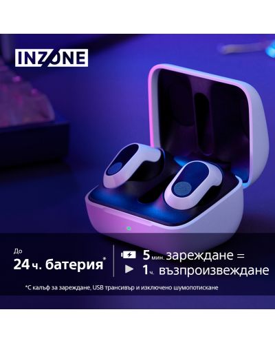 Безжични слушалки Sony - Inzone Buds, TWS, ANC, бели - 6