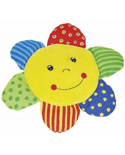 Бебешка играчка Goki - Меко слънце дрънкалка - 1