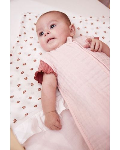 Бебешки спален чувал Meyco Baby -  Uni, Tog 0.5, 90 cm, розов - 3