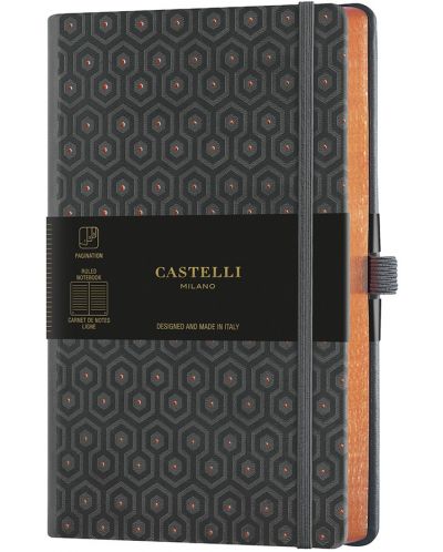 Бележник Castelli Copper & Gold - Honeycomb Copper, 13 x 21 cm, линиран - 1