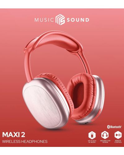Безжични слушалки с микрофон Cellularline - MS Maxi 2, червени - 3
