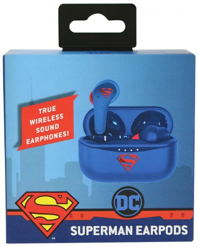 Детски слушалки OTL Technologies - Superman, TWS, сини/червени - 5