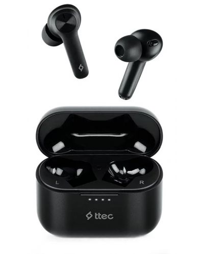 Безжични слушалки ttec - AirBeat Play, TWS, черни - 1