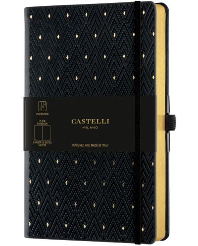 Бележник Castelli Copper & Gold - Diamonds Gold, 9 x 14 cm, бели листове - 1
