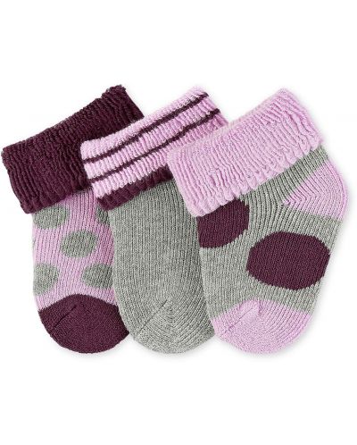 Бебешки хавлиени чорапи Sterntaler - 13/14 размер, 0-4 месеца, 3 чифта - 1