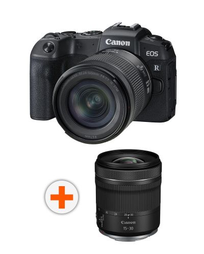 Безогледален фотоапарат Canon - EOS RP, RF 24-105mm, f/F4-7.1 IS, черен + Обектив Canon - RF, 15-30mm, f/4.5-6.3 IS STM - 1