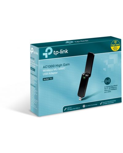 Безжичен USB адаптер TP-Link - Archer T4U v3, 1.3Gbps, черен - 3