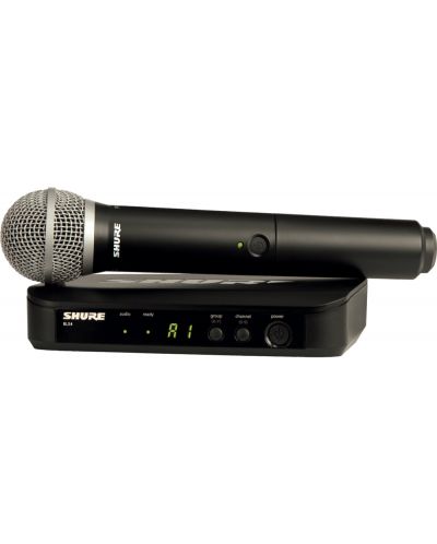 Безжична микрофонна система Shure - BLX24E/PG58-T11, черна - 1