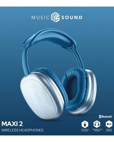 Безжични слушалки с микрофон Cellularline - MS Maxi 2, сини - 3
