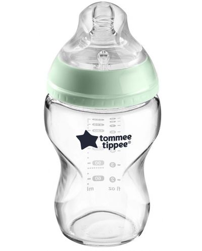 Бебешко стъклено шише Tommee Tippee - Easi Vent, 250 ml - 1