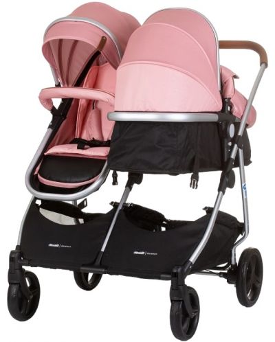 Бебешка количка за близнаци Chipolino - Дуо Смарт, фламинго - 5