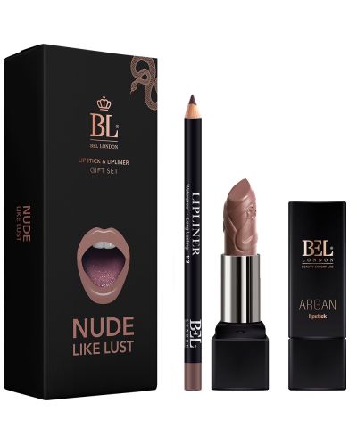 Bel London Комплект Nude like lust - Червило Argan, N02 + Молив за устни, N113 - 1