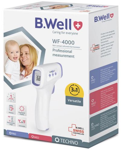 Безконтактен инфрачервен термометър B.Well - WF-4000 - 2