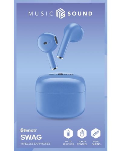 Безжични слушалки Cellularline - Music Sound Swag, TWS, сини - 2
