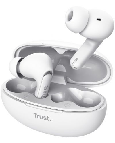 Безжични слушалки Trust - Yavi Earbuds, TWS, ENC, бели - 1