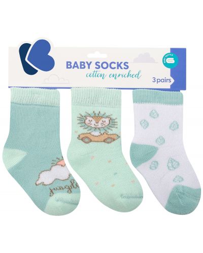 Бебешки термо чорапи KikkaBoo - 0-6 месеца, 3 броя, Jungle King - 1