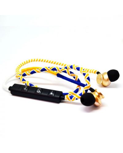 Безжични слушалки Fusion Embassy - Tribal Warrior, жълти/сини - 3