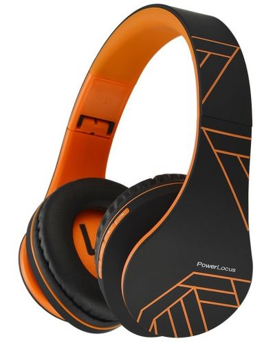 Безжични слушалки PowerLocus - P2, черни/оранжеви - 1