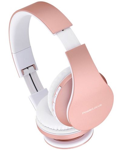 Безжични слушалки PowerLocus - P1, розови/златисти - 3