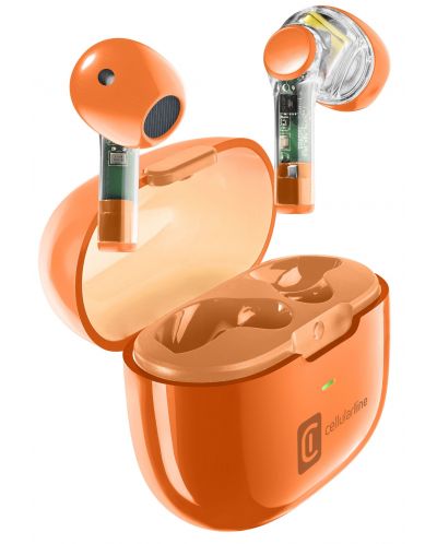 Безжични слушалки Cellularline - Fine, TWS, оранжеви - 2