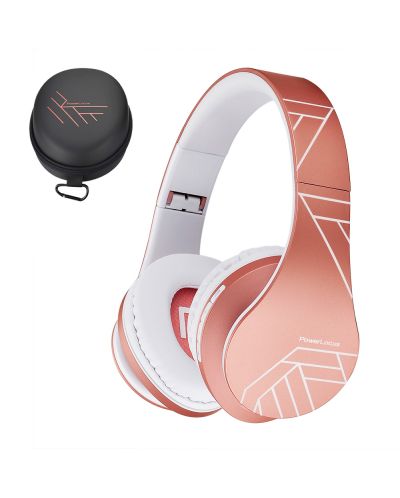 Безжични слушалки PowerLocus - P2, розови/златисти - 5