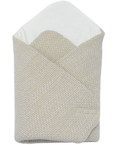 Бебешко плетено одеяло EKO Rice - Бежово, 80 х 80 cm