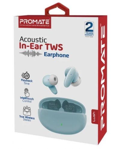 Безжични слушалки ProMate - Lush, TWS, сини - 4