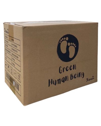 Биоразградими бамбукови пелени Green Human Being - Размер 2, 4-8 kg, 4 пакета х 34 броя - 1