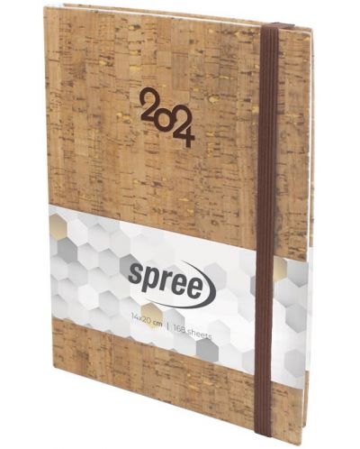 Бележник с ластик Spree - Коркова корица, 168 листа, 2024 - 1