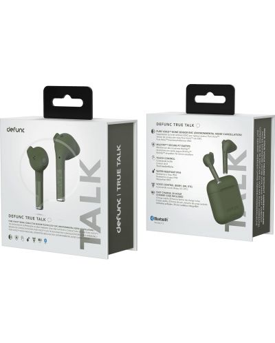 Безжични слушалки Defunc - TRUE TALK, TWS, зелени - 3