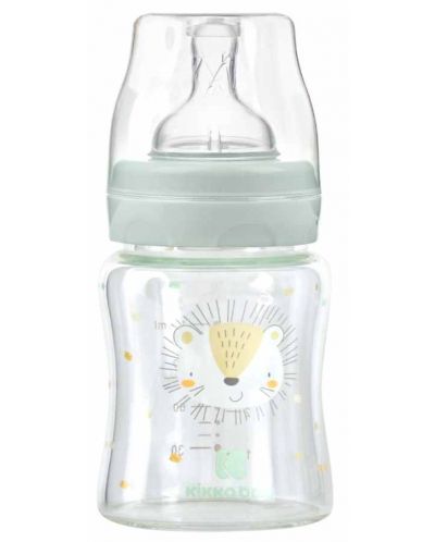 Бебешко стъклено шише KikkaBoo Jungle King - 120 ml, мента - 1