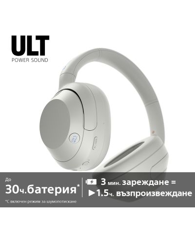 Безжични слушалки Sony - WH ULT Wear, ANC, бели - 9