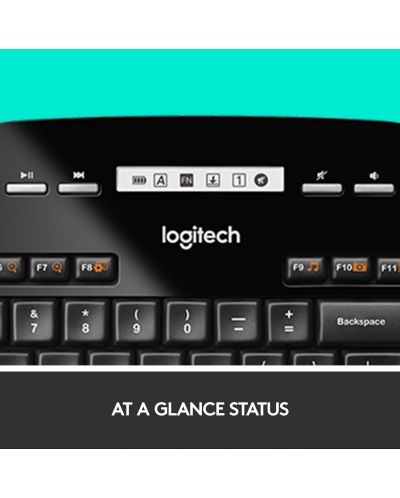 Комплект мишка и клавиатура Logitech - Desktop MK710, безжичен, черен - 7