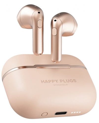 Безжични слушалки Happy Plugs - Hope, TWS, розови/златисти - 3