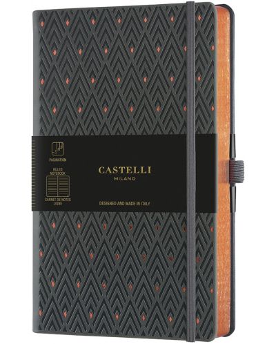 Бележник Castelli Copper & Gold - Diamonds Copper, 13 x 21 cm, линиран - 1