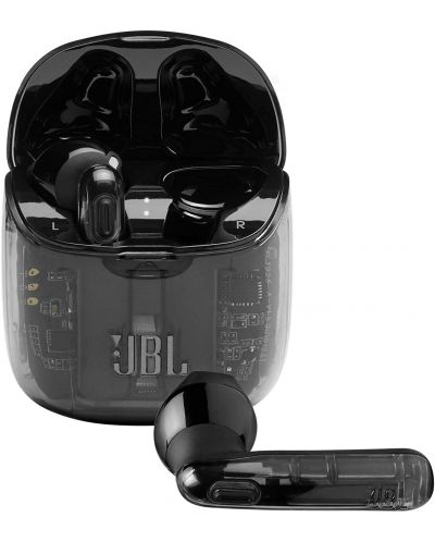 Безжични слушалки с микрофон JBL - T225 Ghost, TWS, черни - 1