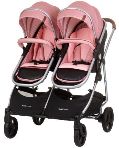 Бебешка количка за близнаци Chipolino - Дуо Смарт, фламинго - 6