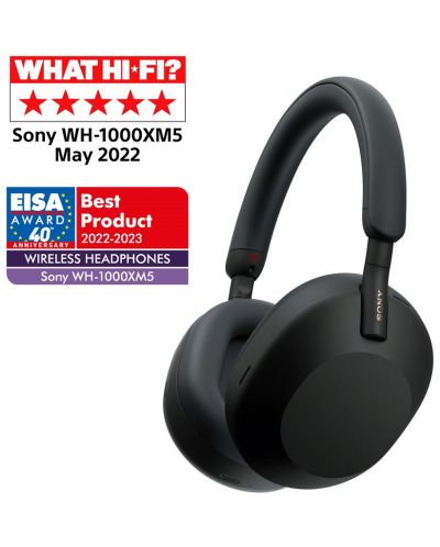 Безжични слушалки с микрофон Sony - WH-1000XM5, ANC, черни - 1